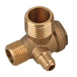 BQLZR 3-Port Brass Male Threaded Check Valve Connector Tool for Air Compressor 0.39" 0.65" 0.83"