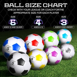Soulchen - 16 pelotas de fútbol a granel con balón deportivo de tamaño oficial para niños, adolescentes, adultos y jugadores de fútbol