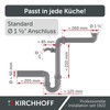KIRCHHOFF ECO-SAVE Space-Saving Siphon Kitchen Sink, Drain for Kitchen Sink,