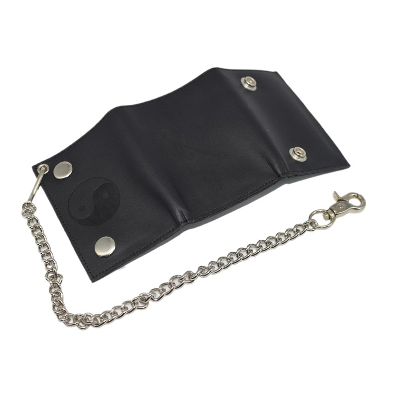 MARSHAL Yin & Yang RFID Blocking Trifold Biker Men's Genuine