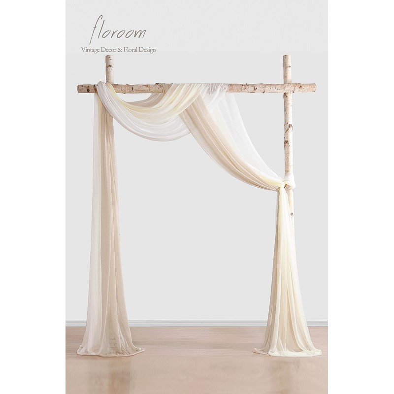 Floroom Wedding Arch Draping Fabric 3 Panels 20Ft Chiffon Fabric