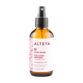 Alteya Organics Rose Water Face Toner – With Collagen Peptides & Hyaluronic Acid – Hydrating Facial Mist for Anti-Aging, Firming & Radiant Skin – 4 Fl Oz / 120mL