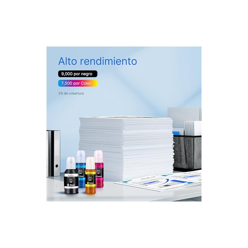 Valuetoner Botellas de Tinta Compatible para Epson 544 T544 para