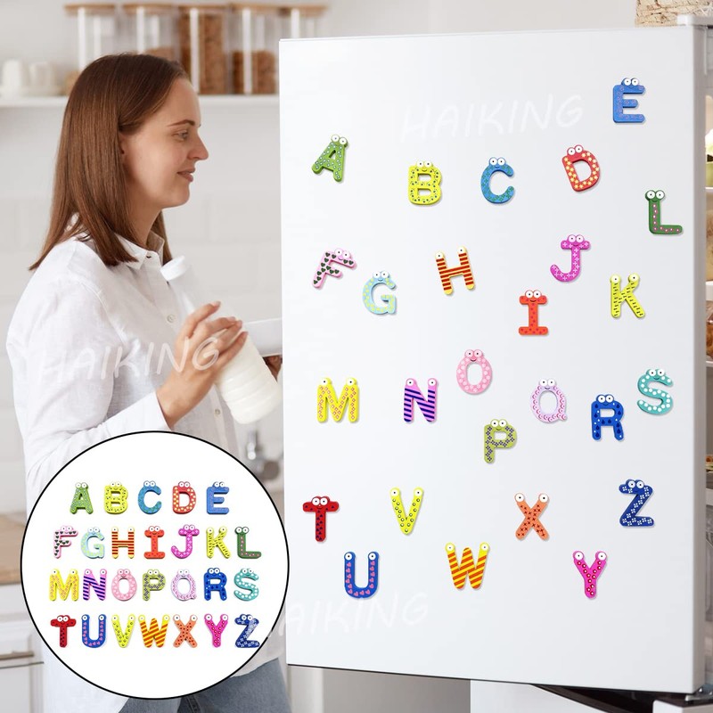 Magnetic Alphabet Letters, 26 Pcs Multicolor Fridge Alphabet Magnet Toys
