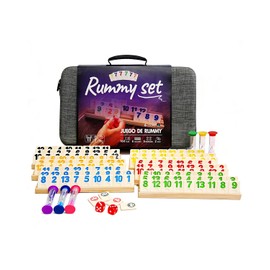 KAILE Rummy Cube for 2-6 Players with 6 Wooden Racks, 6 Hourglass, 160 Large Number Tiles, Classic Family Board Game for Adults Kids with Portable Travel Bag