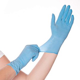 FRANZ MENSCH Hygostar Allfood Skin Latex Gloves, Powdered, Blue, 10/XL, L: 24 cm, Box, Disposable Gloves, Catering Gloves, Pack of 1000