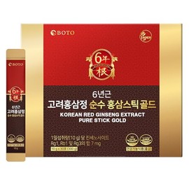 BOTO 6 Year Korean Red Ginseng Extract Pure Stick Gold | Korean Herbal Drink Stick | 30 Sachets.