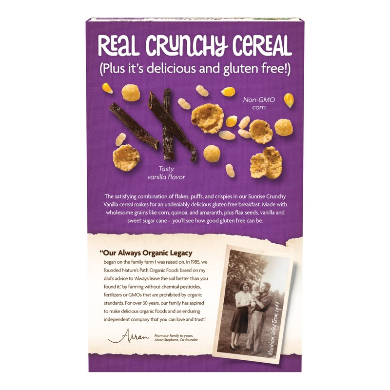 Nature's Path, Organic Gluten-Free Crunchy Vanilla Cereal, 10.6 Oz