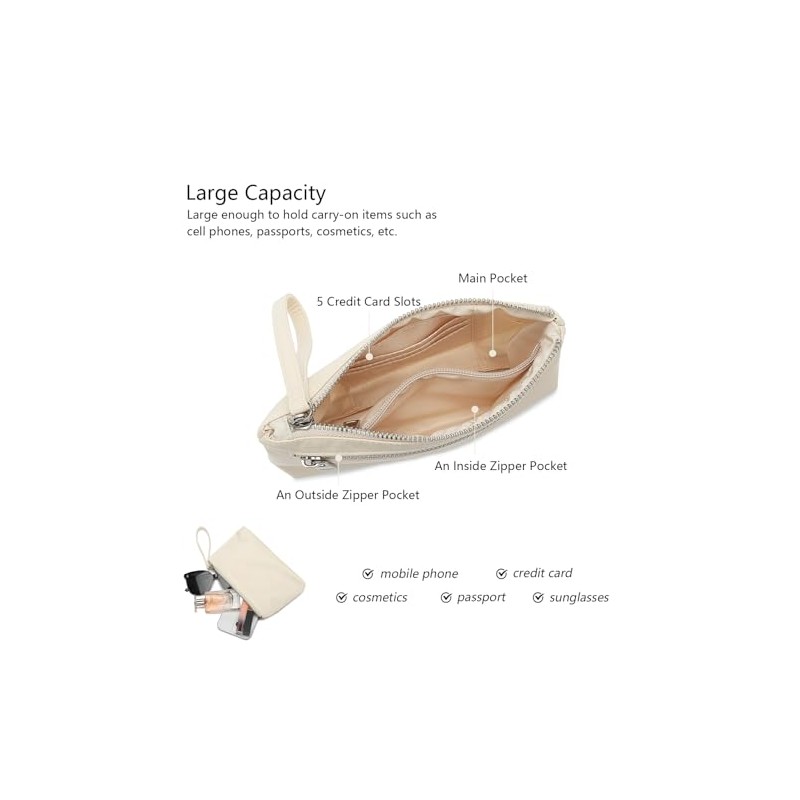 Bolsa de nailon para maquillaje, bolsa impermeable con bolsillo con