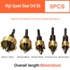 High Speed Steel Drill Bit Hole Saw Set 5PCS, Titanium-Plated