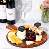 Charmont Large Round Charcuterie Board with Handle Acacia Wood Cheese