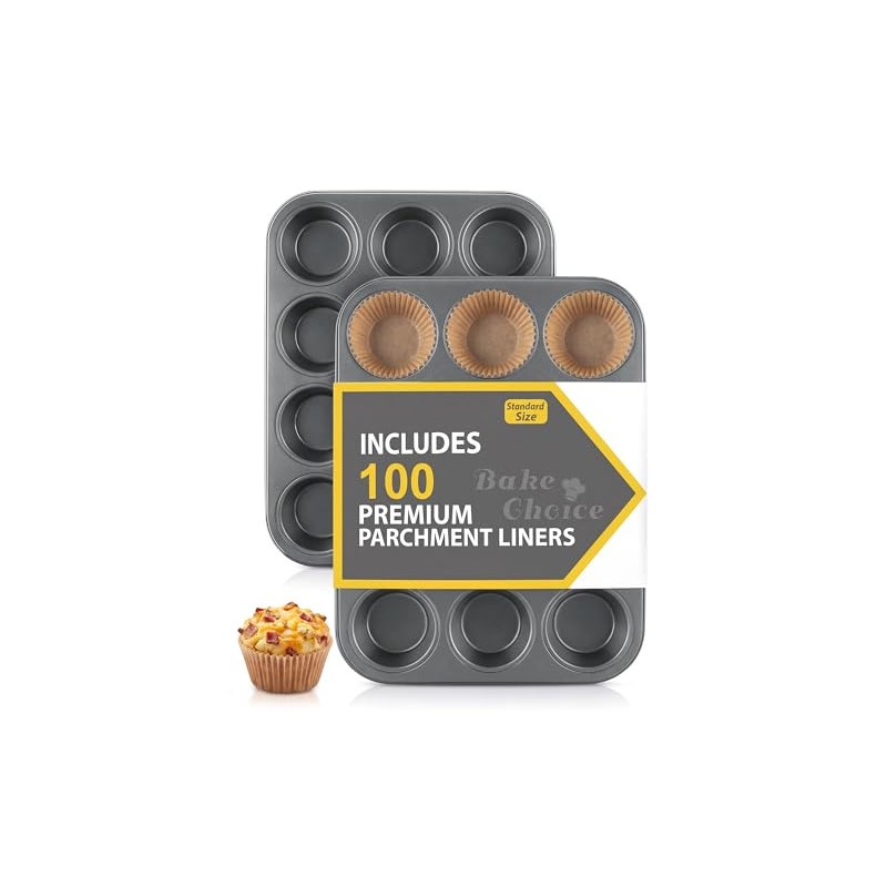 Bake Choice Standard Muffin Mould for 12 Moulds, Contains 100