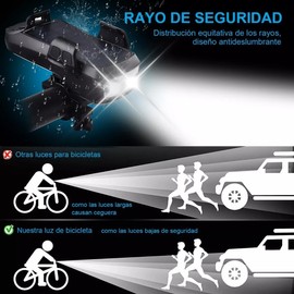 EWTTO Luz Bicicleta Led 4000mah Ipx6 Solar Lámpara,Multifunción Traje（luz Trasera de Bicicleta+Soporte para teléfono móvil+ Bocina de Alto decibelio+ Cable de Carga+ luz para Bicicleta） (Negro)