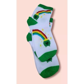 Mae for retail St. Patrick's Day  Socks Size 9-11 NWT rainbow with pot of gold set of 2