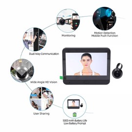 BuyWeek Digital Door Viewer Camera, WiFi Wireless Peephole Camera, 4.3 Inch Display, Video Doorbell Camera, Two-Way Talk, IR Night Vision, PIR Motion Detection
