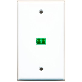 RiteAV - 1 Port Fiber LC APC Duplex Wall Plate - Bracket Included