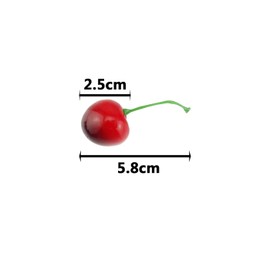 50 Pcs Fake Cherry Artificial Fruits Model Fruit Vase Filler Food Toy Fruit Model Photography for Home Kitchen Party Decoration