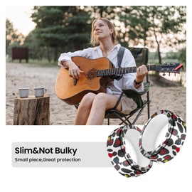 FitTurn [1 Pcs] Silicone Ring Cover for OuraRing Gen3/ULTRAHUMAN Ring AIR/RingConn SmartRing,Elastic Silicone Colorful Pattern Ring Case for RingConn SmartRing Working Out (RedLeopard, S)