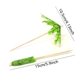 Honbay 20PCS Tropical Coconut Palm Tree Paper Umbrella Cocktail Picks Parasol Fruit Picks Cupcake Toppers