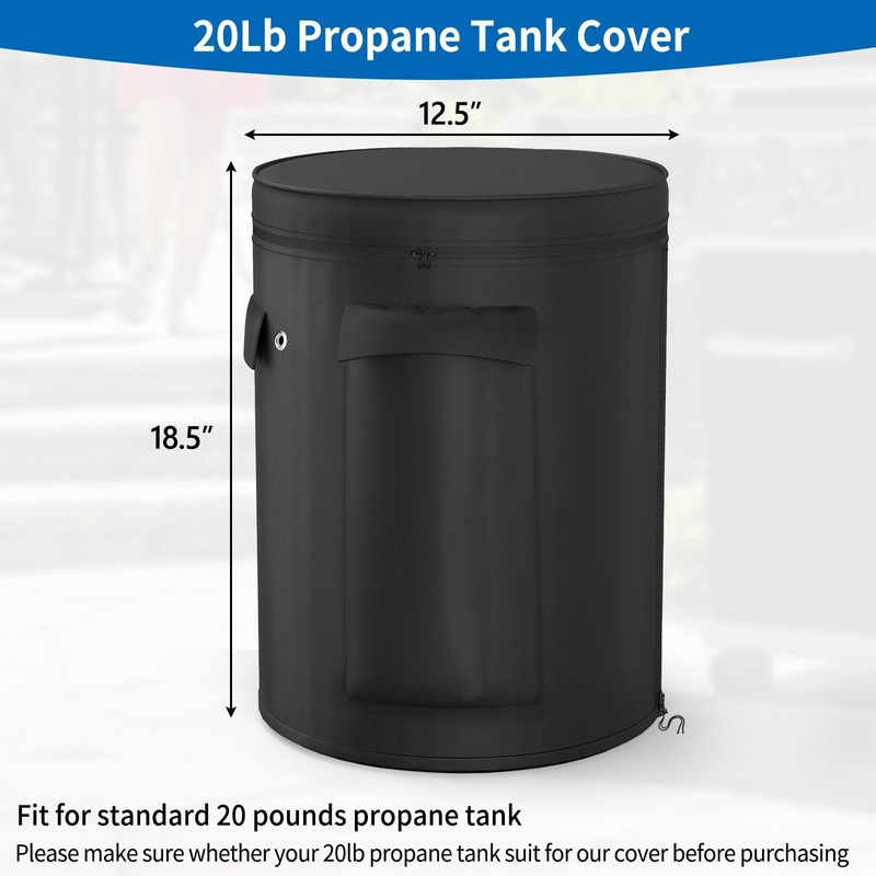 MUTUSHI Camper Propane Tank Cover Fit 20lb Cylindrical Shape Propane