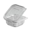 VEPATIM 50 Rectangular Cups Clear with Lid 250 ml (PET)