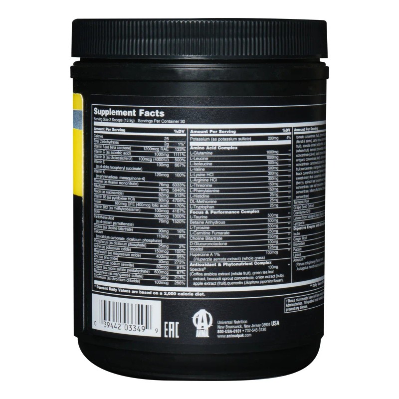 Multivitaminico Universal Animal Pak Powder 30 Servicios Sabor Orange