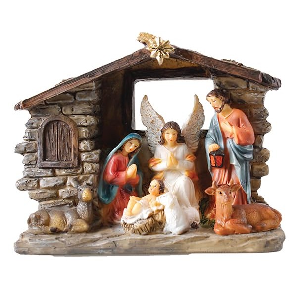 CBC Christmas Nativity Set Traditional Xmas Scene 7 Fixed Figures