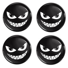 SkinoEu 4 x 68 mm Car Sticker for Hub Caps Hub Caps Hub Cover Wheel Sticker Black A 3668