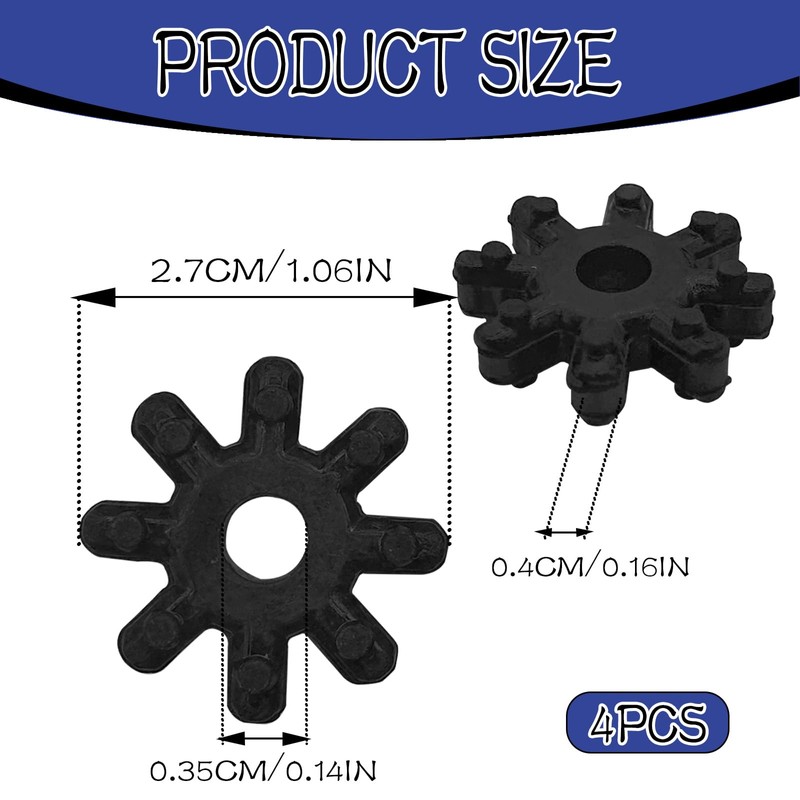 4PCS Black Flexible Steering Coupler, 563152K000FFF 56315-2K000 56315-2K000FFF Compatible with
