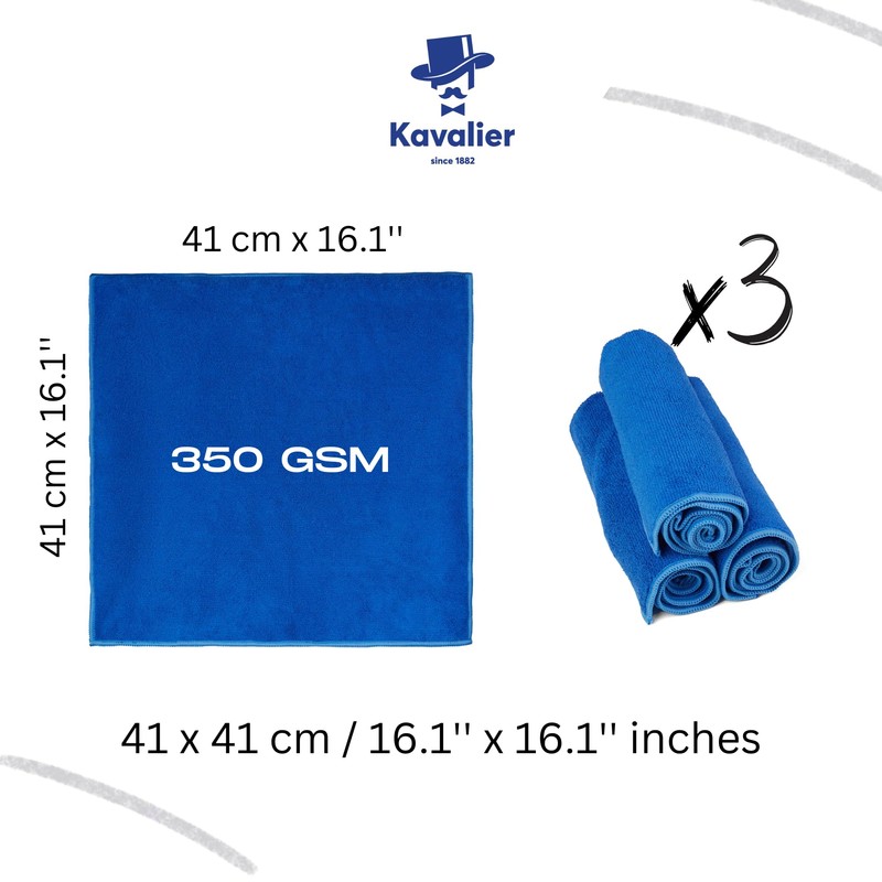 Kavalier ProClean - Miracle Wipe - Microfiber Blue Towel Set