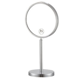Nameeks AR7716-CR-3x Glimmer Double Sided Free Standing 3x Magnification Makeup Mirror, Chrome/Satin Nickel/Gold
