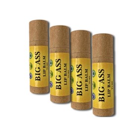 The Hairy Gnome- Big ASS Lip Balm. Repairs, Moisturizes and Softens Chapped Lips Using Plant Ingredients and No Plastic. Clean Company. Give a Sh*t About Nature. (Big Ass Lip Balm (Orange), 4pk.)