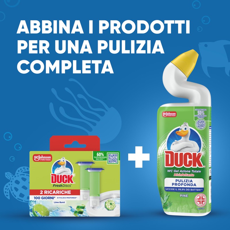 Duck Fresh Discs - Dischi Gel Igienizzanti WC, Fragranza Lime