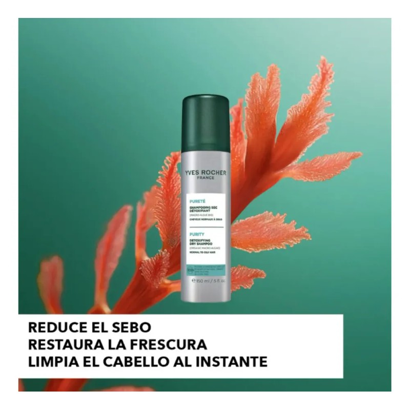 Shampoo En Seco Reduce Sebo Pureza Detox Yves Rocher 150ml