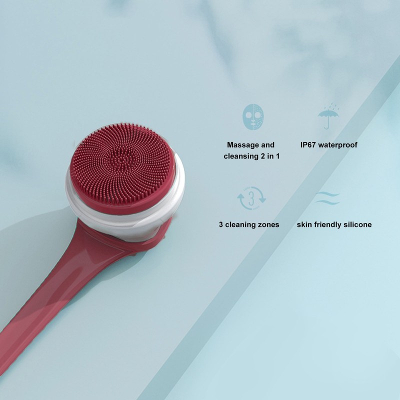 Electric Bath Brush Rechargeable Waterproof Detachable Cordless Body Scrubber Back