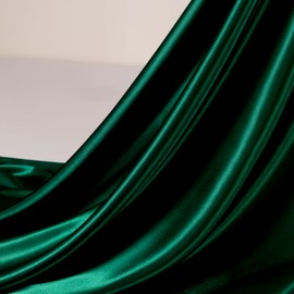 Satin Fabric by The Yard,55" Wide Premium Emerald Green Soft Silky Charmeuse Satin Fabric,Shiny Cloth Fabric for Bridal Wedding Dress,Clothing Making,DIY Crafts,Sewing,Home Decor,5 Yards