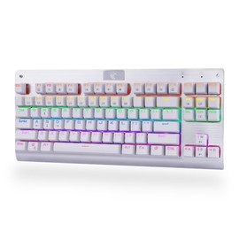 Granvela MechanicalEagle Z-77 75% Mechanical Keyboard | Aluminium Panel | Clicky Blue Switches | Rainbow LED Backlit | N-Key Rollover | 87-Key Tenkeyless | Hot Swappable |Spare Switches Included