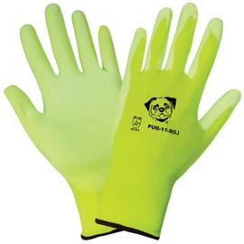 Global Glove PUG11 Polyurethane/Nylon Glove, Work, Large, White (Case of 144)