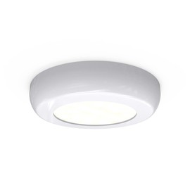 4lite Kitchen Circular Cabinet LED Light 2w White Bezel - Cool White
