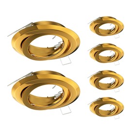 ledscom.de 6 pcs. recessed Ceiling Frame FABI, Round, swivelling, Gold Glossy