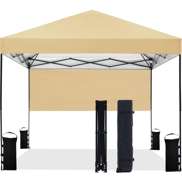 Tunbne 10'x10' Pop Up Canopy Tent with Half Sidewall, 1-Person