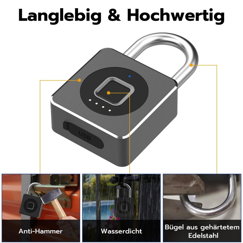 Eseesmart Smart Lock - Lock with Fingerprint Bluetooth App iWatch