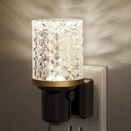 JandCase LED Night Light, Dimmable Night Lights Plug into Wall, Modern Nightlight with Auto On Off Light Sensor, 5000K Daylight White Night Light 0-100LM Brightness for Bathroom Hallway Bedroom Decor