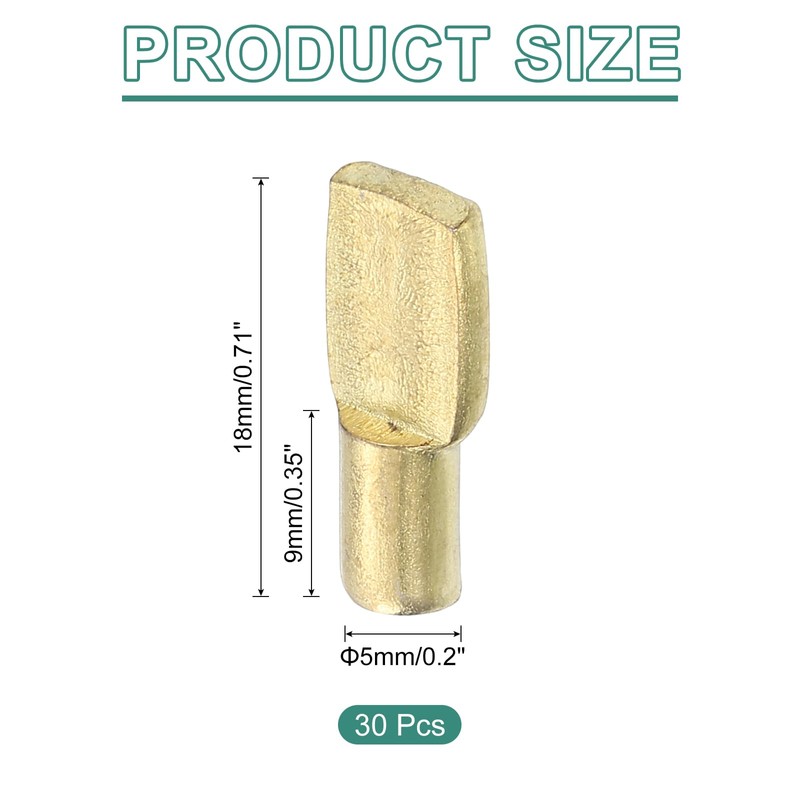 sourcing map 30Pcs Shelf Support Pegs, 5mm Spoon Shape Shelf