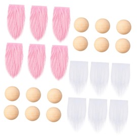 Operitacx 24pc DIY Gnome Beard Kit for Crafts Fluffy Pre-Cut Doll Beards Wood Beads for Christmas Decorations and Costume Parties Handmade Gnome Supplies