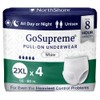 NorthShore GoSupreme Overnight Pull-On Underwear, 8-Hour Leak Protection, 2X-Large, 4-Count