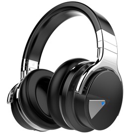 GarageRock E7 Active Noise Cancelling Headphones Bluetooth Headphones Wireless Headphones Over Ear with Microphone Deep Bass, Comfortable Protein Earpads, 30 Hours Playtime for Travel/Work, Black