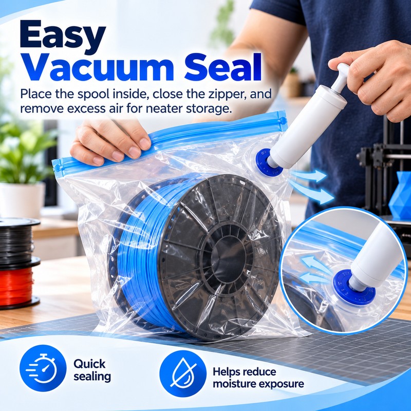 10-Pack 3D Printer Filament Vacuum Storage Bags for PLA, ABS