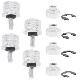Windance 8pcs Seat Screws Replacement 6mm 1/4" Fit for Harley Davidson 1996-2023 Rear Mount Bolt (Silver)