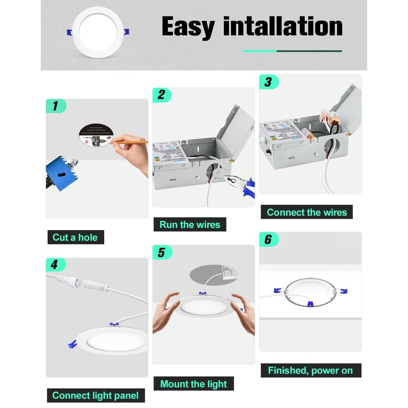 VOLISUN 24 Pack 4 inch Recessed Lighting, 5CCT LED Recessed